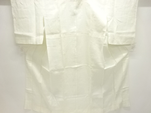 JAPANESE KIMONO / ANTIQUE PURE LINEN OPENWORK WEAVE FLORAL PATTERN JUB